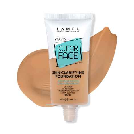 Buy LAMEL Oh my Clear Face Foundation SPF15 №406 Sand 40 ml - Purplle