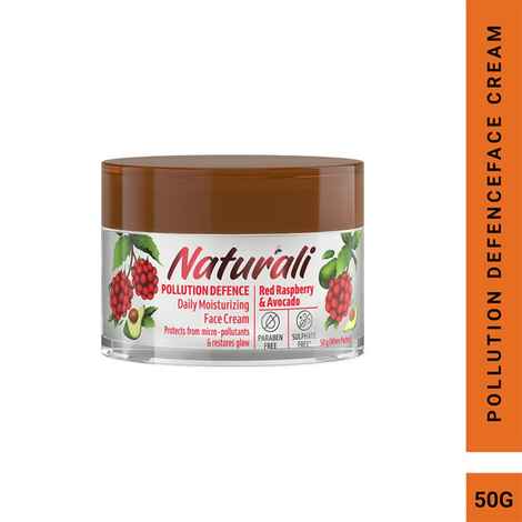Buy Naturali Pollution Defence Daily Moisturizing Face Cream | With Red Raspberry & Avocado | Protects Skin From Pollution & Restores Natural Glow | 50 gm - Purplle