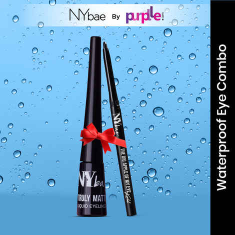 Buy NY Bae Waterproof Eye Combo | Kajal Pencil | Liquid Eyeliner | Black Colour | Pack of 2 (4.75 gm) - Purplle