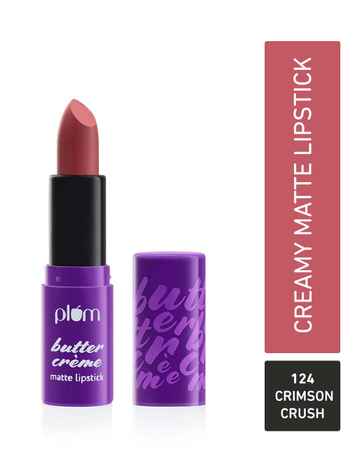 Buy Plum Butter Creme Matte Lipstick | Creamy Matte Finish | Highly Pigmented | 124 Crimson Crush - Purplle