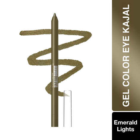 Maybelline New York Tattoo Gel Colored Kajal, Metallic Finish, Emerald Lights, 1.2 gm