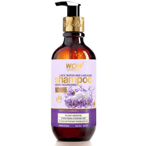 Buy WOW Skin Science Rice Water Shampoo -A weak roots & damage, breakage - prone hairA -A With Rice Water, LavenderA - 300 ml - Purplle