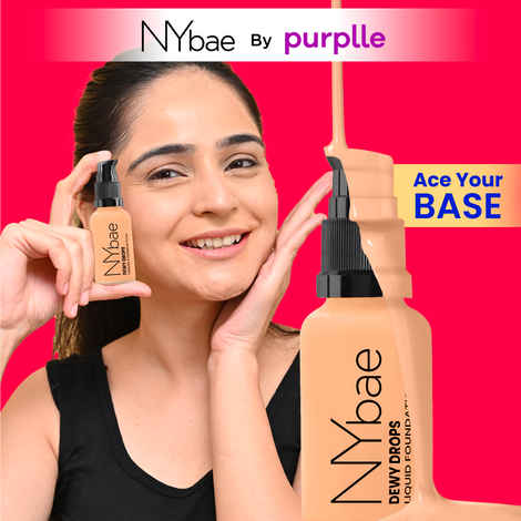Buy NY Bae Dewy Drops Foundation - Espresso 07 (30 ml) | Dusky Skin | Cool Undertone | Full Coverage | Long Lasting | Non-Transfer - Purplle
