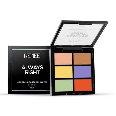 Buy RENEE Always Right Conceal & Correct Palette 12 gm, Lightweight, Smooth Texture, Blurs Blemishes, Scars & Pigmentation, Evens out skin tone seamlessly with High coverage & Blendable formula - Purplle
