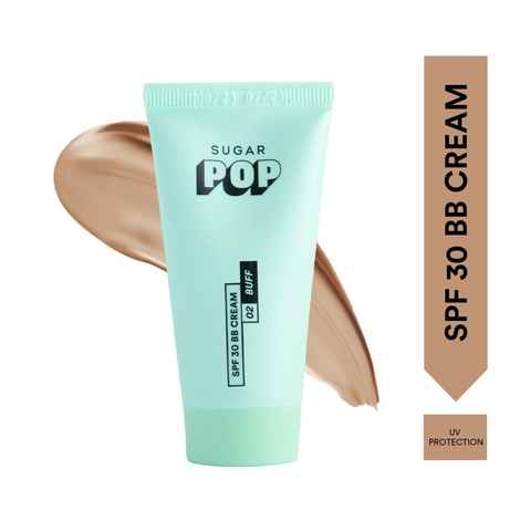 Buy SUGAR POP SPF 30 + BB Cream - 02 Buff - Lightweight, Blendable, Long Lasting Natural Finish for Indian Skin | Intensely Hydrating | Skin Brightening l Built-in SPF 30 for UV Protection for Women l 25 gm - Purplle