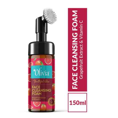 Buy Olivia Youthful Glow Face Cleansing Foam, Built in Brush Face Wash for Deep Cleansing, Massage, exfoliate, Glowing Bright Skin with Grapefruit Extract & Vitamin C (150 ml) - Purplle