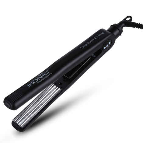 Buy IKONIC PROFESSIONAL CRIMPER - SLIM TITANIUM CRIMP| Black | Titanium | Corded Electric | Hair Type - All | Heating Temperature - Up To 230 Degrees Celsius 1 pc - Purplle
