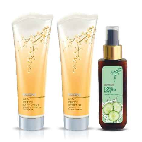 Buy Ozone Acne Face Care Combo (Acne Face Was, Acne Hydrant, Cucumber Toner) - Purplle