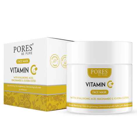Buy PORES Be Pure Vitamin C Clay Face Mask with Hyaluronic Acid, Niacinamide & Jojoba Ester for Glowing, Brightening, Reduces Dark Spots for All Skin-Parabens & Sulphate Free - 100 G - Purplle