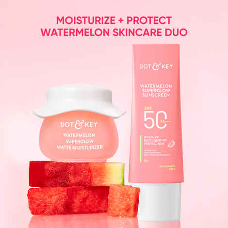 Buy Dot & Key Watermelon Cooling Summer Essentials Duo SPF 50 PA+++ - 110 gms | Mositurizer Sunscreen - Purplle