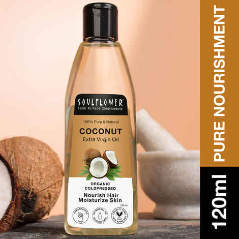 Buy Soulflower Coldpressed Coconut Virgin Oil 120 ml - Purplle