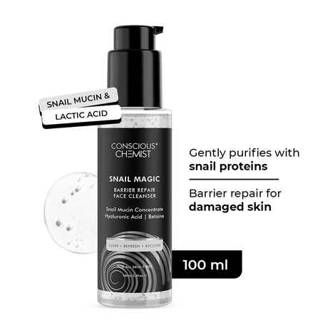 Buy Conscious Chemist Snail Magic Barrier Repair Face Cleanser | 100 ml | Cleanser for Face for Women & Men, Low pH Gel with Korean Snail Mucin Concentrate, Hyaluronic Acid & Betaine, All Skin Types - Snail Magic - Purplle