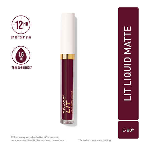 Buy MyGlamm LIT Liquid Matte Lipstick - E-Boy - 1.6 ml - Purplle
