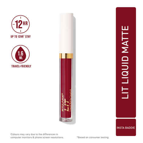 Buy MyGlamm LIT Liquid Matte Lipstick - Insta Baddie - 1.6 ml - Purplle