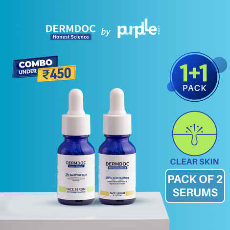 Buy DERMDOC Combo Kit for Clear Skin | niacinamide serum | salicylic acid serum | For Oily & Acne Prone Skin | Reduces Acne & Blackheads | skin radiance face serum | skin brightening face serum - Purplle