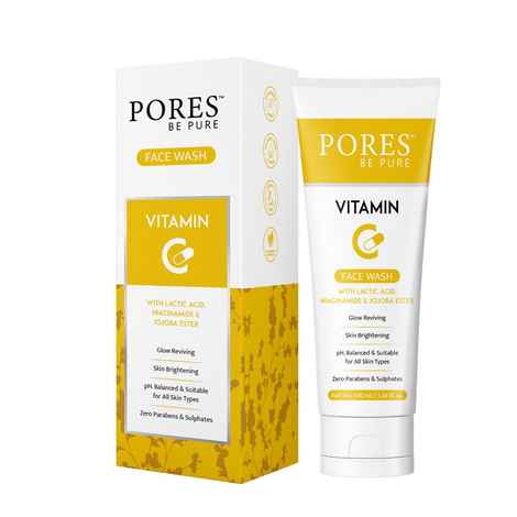Buy PORES Be Pure Vitamin C Face Wash For Dark Spot & Pigmentation With Anti Aging Cleanser for All Skin Types - 100 Ml - Purplle