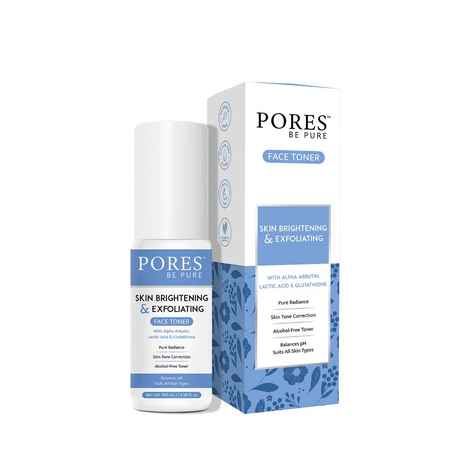 Buy PORES Be Pure Skin Brightening & Exfoliating Face Toner with Alpha Arbutin, Lactic Acid & Glutathione Skin Tone Correction Balances pH Suits All Skin Types Alcohol Free Face Mist a€“ 100 ml - Purplle