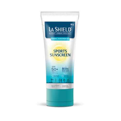 Buy La Shield Mineral Sports Sunscreen Gel SPF 50 + | 100% Mineral sunscreen | 8 Hours water resistant | For Women and Men | No white cast | Broad Spectrum PA+++ | Lightweight and non greasy | Fragrance-free | 50gm - Purplle