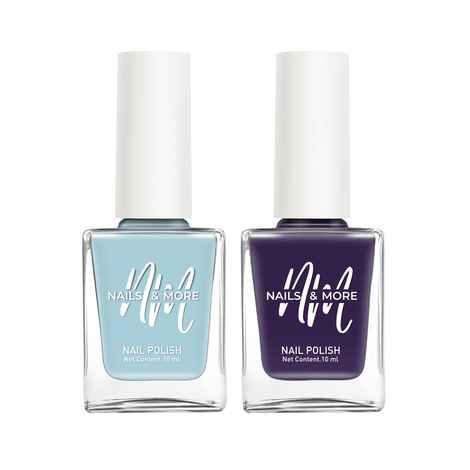 Buy Nails&More Enhance Your Style with Long Lasting in Puple Magic - Light Blue Pack of 2 - Purplle