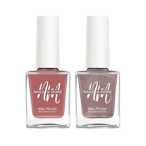 Buy Nails&More Enhance Your Style with Long Lasting in Metallic Peach - Metallic Copper Pack of 2 - Purplle