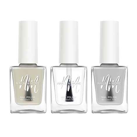 Buy Nails&More Enhance Your Style with Long Lasting in Base Coat - Top Coat Glossy - Top Coat Matte Set of 3 - Purplle