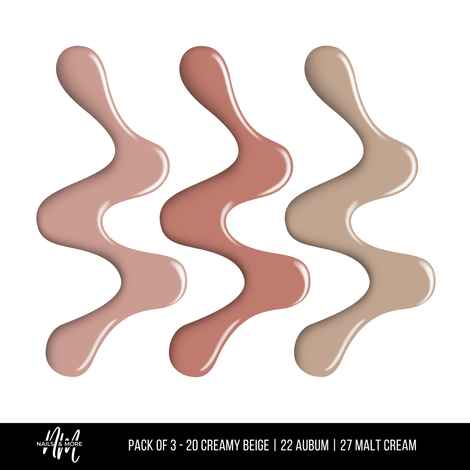 Buy Nails&More Enhance Your Style with Long Lasting in Creamy Beige - Aubum - Malt Cream Set of 3 - Purplle