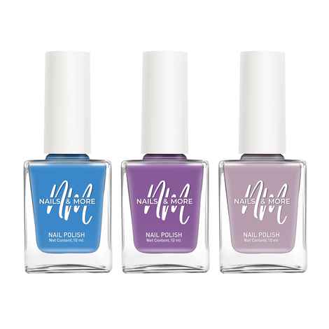 Buy Nails&More Enhance Your Style with Long Lasting in Blue Ocean - Purple - Gray Violet Set of 3 - Purplle