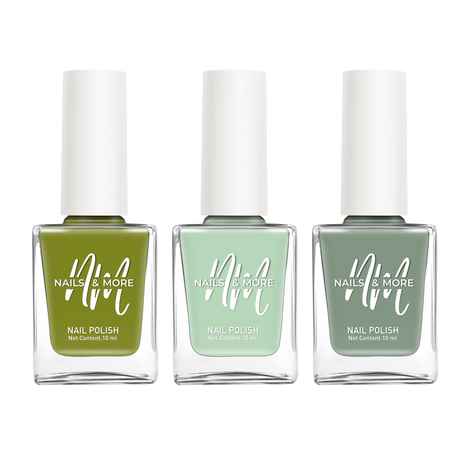 Buy Nails&More Enhance Your Style with Long Lasting in Lime Treat - Peak Green - Emerald Set of 3 - Purplle