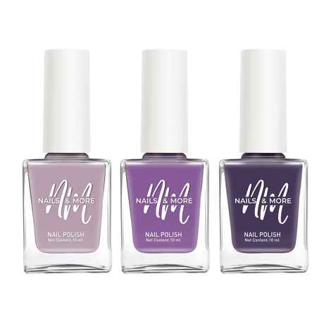Buy Nails&More Enhance Your Style with Long Lasting in Gray Violet - Purple - Amethyst Set of 3 - Purplle