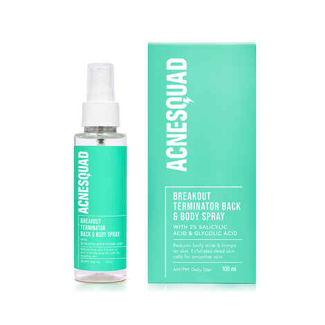 Buy Acne Squad Breakout Terminator Back & Body Spray with 2% Salicylic Acid & Glycolic Acid 100 ml - Purplle