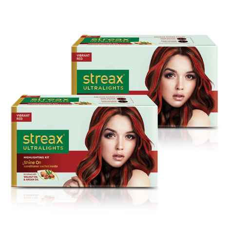 Buy Streax Ultralights Highlighting Kit - Vibrant- Red Pack Of 2 - Purplle