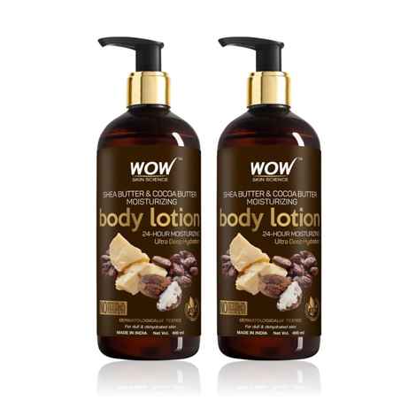 Buy WOW Skin Science Shea Butter & Cocoa Butter Body Lotion For Ultra Deep Hydration - Dull & Dehydrated Skin - 400 ml (Pack of 2) - Purplle