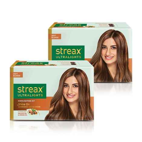 Buy Streax Ultralights Highlighting Kit - Soft Blonde Pack Of 2 - Purplle