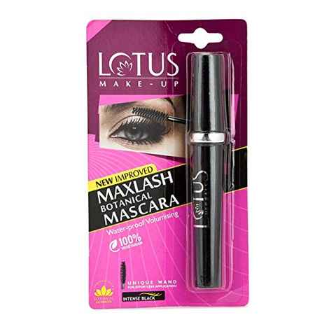 Buy Lotus Herbals Black Maxlash Volumnising Botanical Waterproof Mascara Black | Smudge Proof | Vitamin E | 4 gm - Purplle