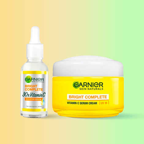 Buy Garnier Bright Complete (Vitamin C Serum, 30ml + Bright Complete Face serum cream UV, 45 gm) - Combo Pack - Purplle