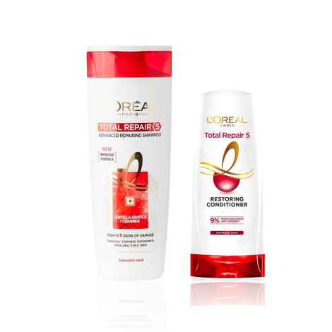 Buy L'Oreal Paris Total Repair 5 shampoo 340 ml & L'Oreal Paris Total Repair 5 Conditoner 180 ml - Purplle