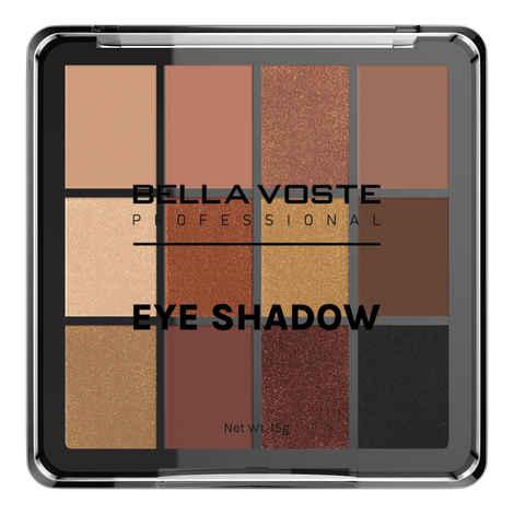 Bella Voste Professional Eyeshadow - 12 in 1 Mesmerizing Colors Palette | Nude , Matte , Shimmer | Rich Colour | High Pi gmentation - BVES102 (15 gm)