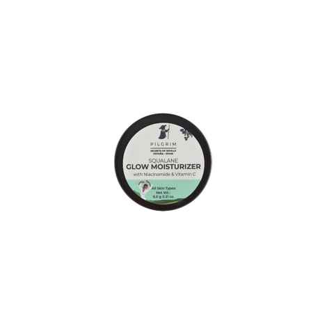 Pilgrim Mini Squalane Glow Moisturizer with Niacinamide & Vitamin C for Dry Skin, Dark Spots, Fine Line, Wrinkle and Hydration | Men & Women | For All Skin Types | (8 gm)