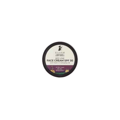Pilgrim Mini Red Vine Face Cream with SPF 30 with Vitamin C and Rosehip Oil for Anti-Ageing, Sun Protection and Collagen Production | Men & Women | For Skin Types | 8 gm