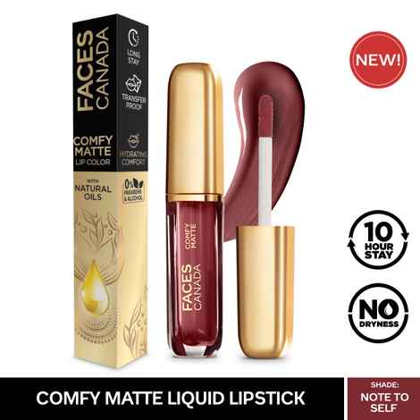 Buy Faces Canada Comfy Matte Mini Lip Color | Comfortable 10 Hours Longstay | Matte Finish | With Natural Oils | Note To Self 07 (1.2 ml) - Exclusively Only On Purplle - Purplle