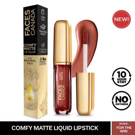 Buy Faces Canada Comfy Matte Mini Lip Color | Comfortable 10 Hours Longstay | Matte Finish | With Natural Oils | For The Win 08 (1.2 ml) - Exclusively Only On Purplle - Purplle