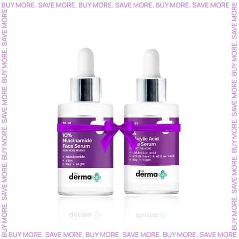 The Derma co. 10% Niacinamide Face Serum for Acne Marks + The Derma co.2% Salicylic Acid Face Serum for Active Acne Marks - Combo of 2
