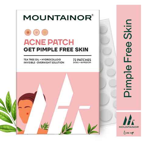 Buy Mountainor Acne Pimple Patch - Tea Tree Oil + Hydrocolloid Patches(72 pcs) - Purplle