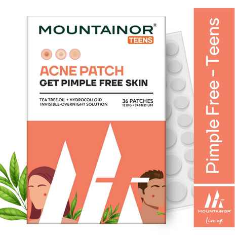 Buy Mountainor Acne Pimple Patch - Tea Tree Oil + Hydrocolloid Patches - For Teens 36 pcs - Purplle