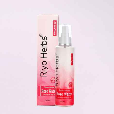 Buy Riyo Herbs Steam Distilled Rose Water Spray for Face, All Skin Types Women & Men - 200 ml - Purplle