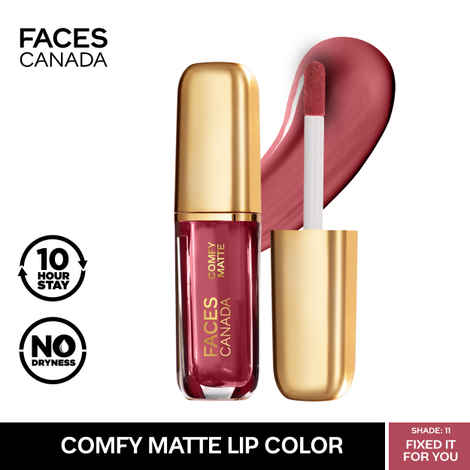 Buy FACES CANADA Comfy Matte Liquid Lipstick - Fixed It For You 11, 1.2 ml | Comfortable 10HR Longstay | Intense Matte Color | Almond Oil & Vitamin E Infused | Super Smooth | No Dryness | No Alcohol - Purplle