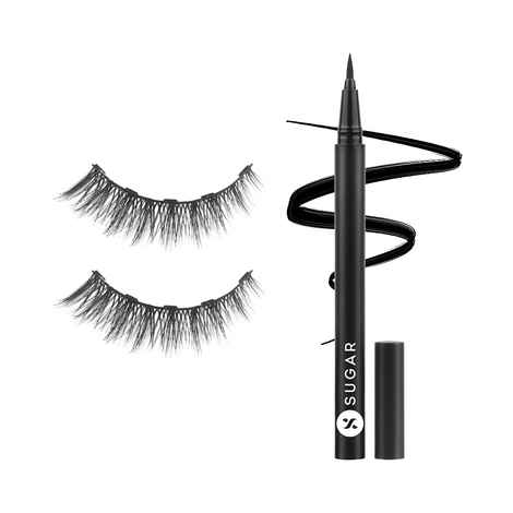 Buy Sugar Cosmetics Maximeyes Drama Magnetic Eyelashes & Eyeliner, Matte Finish - 02 Exceptional - Chic & Classy (Lengthening) - 3 ml - Purplle