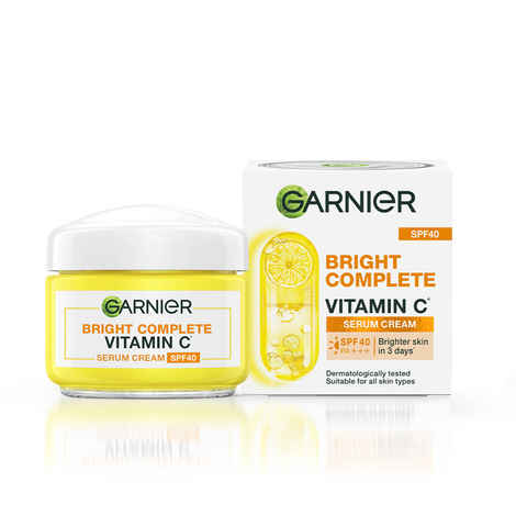Garnier Skin Naturals Day Cream Brightening & Protects Skin from Sun Bright Complete Vitamin C SPF40 / PA+++ Serum Cream 45 gm