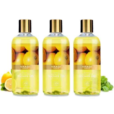 Buy Vaadi Herbals Refreshing Lemon & Basil Shower Gel Value Pack of 3 (300 ml x 3) - Purplle