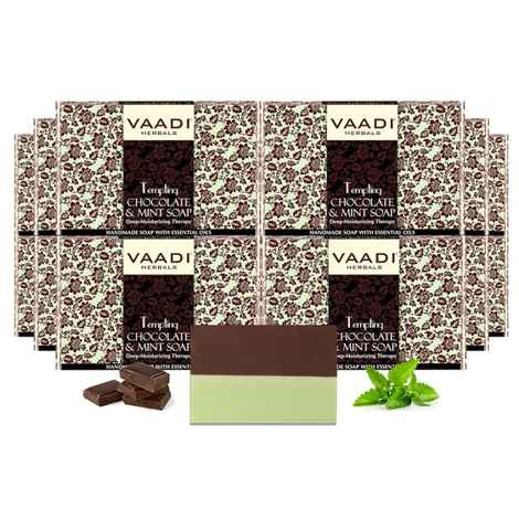 Buy Vaadi Herbals Pack of 12 TEMPTING CHOCOLATE & MINT SOAP-Deep Moisturising Therapy (12 x 75 g) - Purplle
